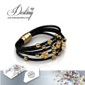 Destiny Jewellery Crystal From Swarovski Leather Clover Bracelets